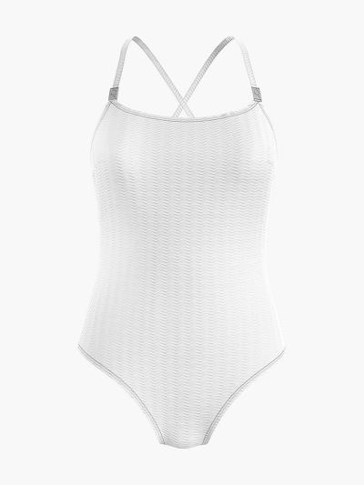 Calvin Klein Fürdőruha HU549053 | Calvin Klein Core Textured Scoop Neck Női Fürdőruha Fehér